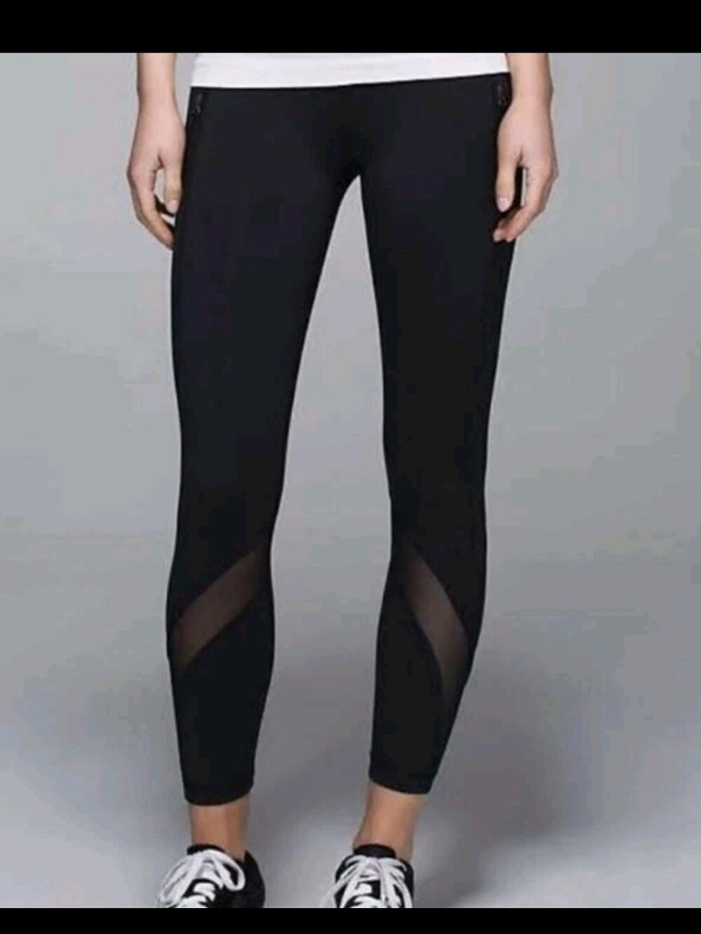 Lululemon Black Mesh Inspire Tight II Size 6 - Picture 2 of 13